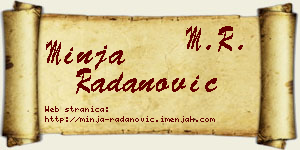 Minja Radanović vizit kartica
